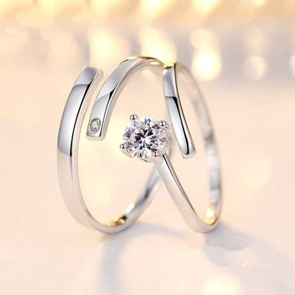 Couples Sterling Silver Ring Set - Picture 3 of 3